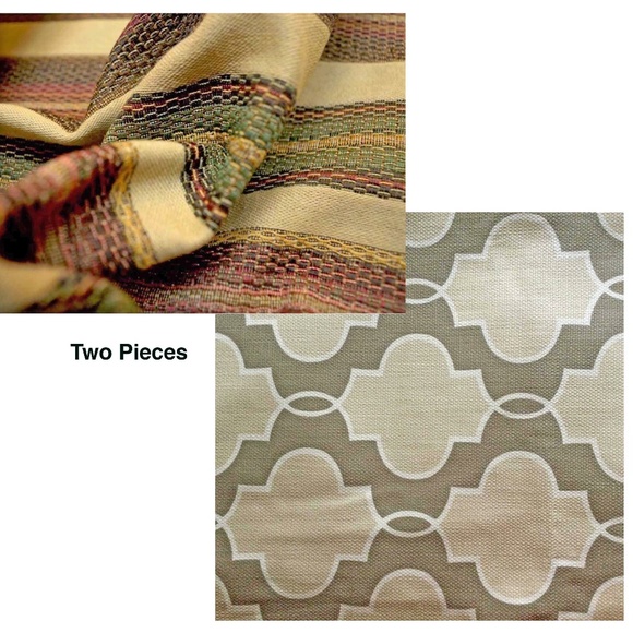 Two Pieces Fabric PKaufmann Lattice & Barrow Stripe Decorator New - Picture 1 of 7